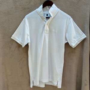 Men's Arena White Short Sleeve Polo Shirt M 100% Cotton